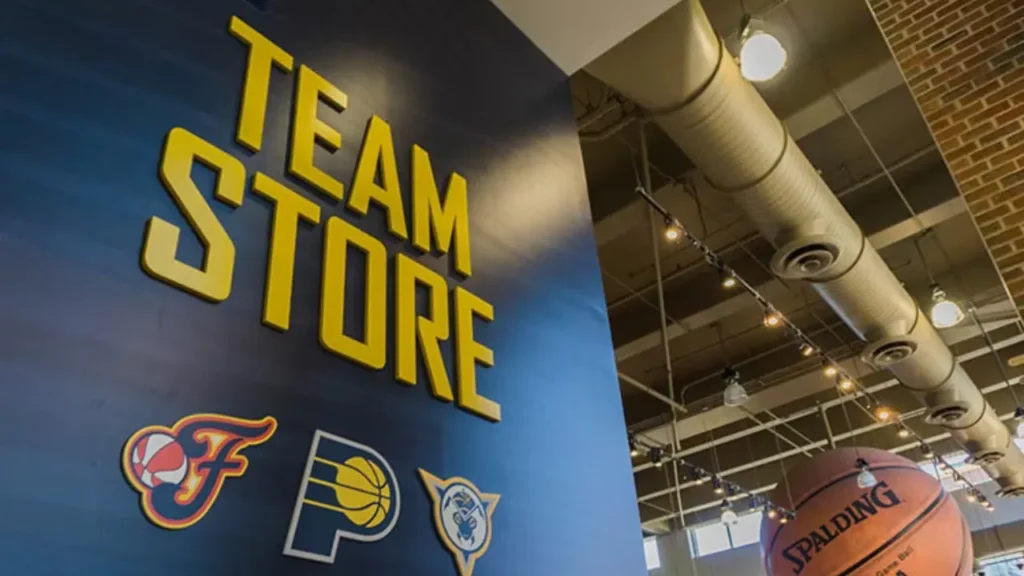 Pacers Team Store Signage and Logos on Wall - Pacers Team Store Hours