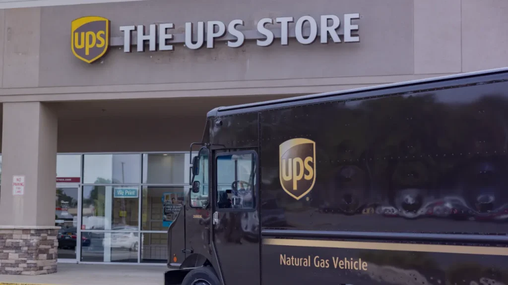 UPS Vehicle Parked Infront of A UPS Store - Is UPS Store Open on Labor Day?