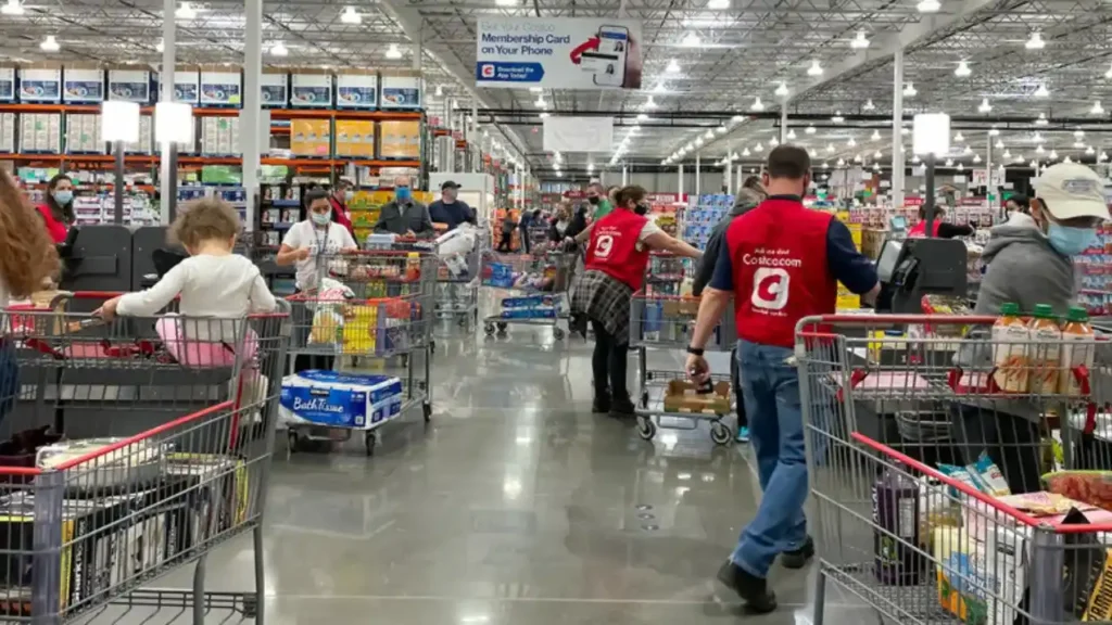 Shoppers and Staff Inside a Costco Store - Is Costco Open on Thanksgiving?