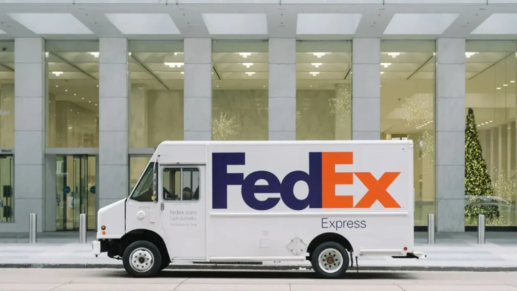 FedEx Express Vehicle Parked - Is FedEx Store Open on Thanksgiving?