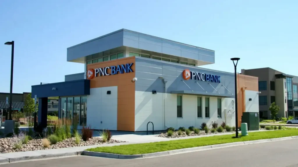 Exterior View of A PNC Bank Branch Under Clear Sky - PNC Bank Hours