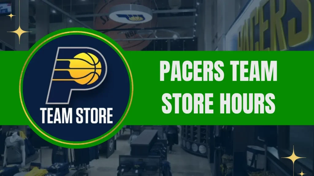 Pacers Team Store Logo and Internal View with Title Text - Pacers Team Store Hours