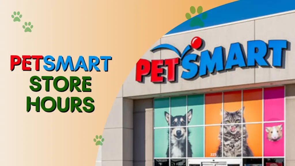 Title Text PetSmart Store Hours Next to Front Pose of A PetSmart Store